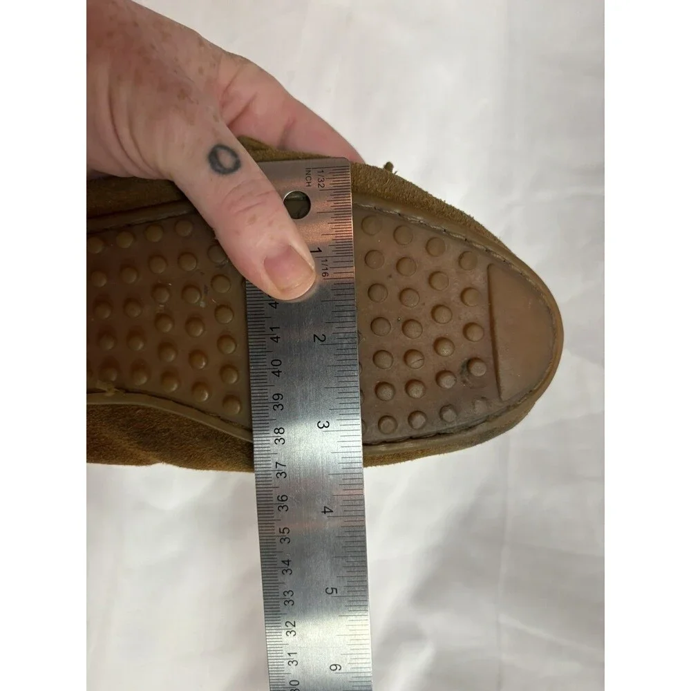 Minnetonka Brown Suede Women's Sz 7.5 Moccasin Loafer Shoes Kilty Hardsole
